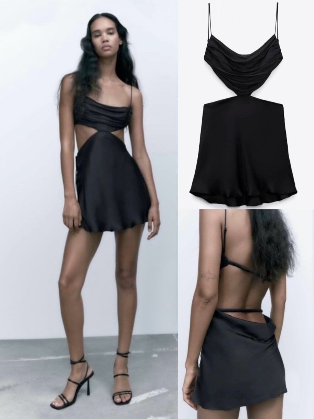 Zara Draped Cut Out Mini Dress